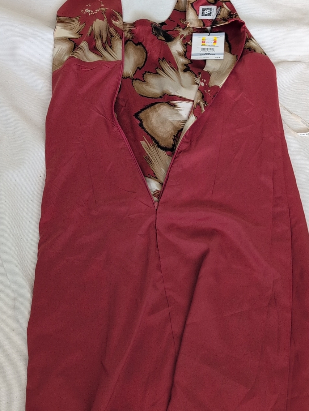 NWT Anne Klein Satin Floral Sleeveless Long Slip Dress Size 0 - Picture 7 of 13